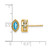 14K Yellow Gold Marquise Blue Topaz and 0.144ct Diamond Stud Earrings, 9.4 mm - View 2