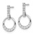 Rhodium-Plated 14K White Gold Circle 0.366ct Diamond Dangle Earrings, 18 mm - View 2