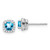 Sterling Silver ANT Blue Topaz and 0.112ct Diamond Stud Earrings