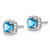 Sterling Silver ANT Blue Topaz and 0.112ct Diamond Stud Earrings - View 2