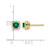 10K Yellow Gold 0.112ct Lab-Grown Diamond and Lab-Created Emerald Square Halo Stud Earrings, 6.5 mm - View 4