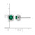 Rhodium-Plated 14K White Gold 0.112ct Lab-Grown Diamond and Lab-Created Emerald Square Halo Stud Earrings, 6.5 mm - View 3