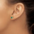 14K Yellow Gold 0.112ct Lab-Grown Diamond and Lab-Created Emerald Square Halo Stud Earrings, 6.5 mm - View 3