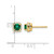 14K Yellow Gold 0.112ct Lab-Grown Diamond and Lab-Created Emerald Square Halo Stud Earrings, 6.5 mm - View 4