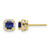 10K Yellow Gold 0.112ct Lab-Grown Diamond and Lab-Created Sapphire Square Halo Stud Earrings, 6.5 mm