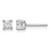 Rhodium-Plated 14K White Gold 0.485ct Lab-Grown Diamond Cushion Four Prong Stud Earrings, 3.6 mm - EM8794-050-WLD