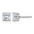 Rhodium-Plated 14K White Gold 2ct Lab-Grown Diamond Cushion Four Prong Stud Earrings, 6 mm - EM8794-200C-WLG