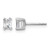 Rhodium-Plated 14K White Gold 0.493ct Lab-Grown Diamond Radiant Four Prong Stud Earrings, 4.5 mm - EM8796-050-WLG