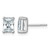 Rhodium-Plated 14K White Gold 2.021ct Lab-Grown Diamond Radiant Four Prong Stud Earrings, 7.25 mm - EM8796-200-WLD