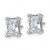 Rhodium-Plated 14K White Gold 3ct Lab-Grown Diamond Radiant Four Prong Stud Earrings, 8 mm - EM8796-300-WLD - View 2