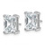 Rhodium-Plated 14K White Gold 5ct Lab-Grown Diamond Radiant Four Prong Stud Earrings, 9.5 mm - EM8796-500C-WLG - View 2