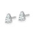 Rhodium-Plated 14K White Gold 0.5ct Lab-Grown Diamond Pear Three Prong Stud Earrings, 5.3 mm - EM8797-050-WLD - View 2