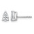 Rhodium-Plated 14K White Gold 0.76ct Lab-Grown Diamond Pear Three Prong Stud Earrings, 6.1 mm - EM8797-075-WLG