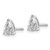 Rhodium-Plated 14K White Gold 0.76ct Lab-Grown Diamond Pear Three Prong Stud Earrings, 6.1 mm - EM8797-075-WLG - View 2