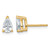 14K Yellow Gold 1ct Lab-Grown Diamond Pear Three Prong Stud Earrings, 6.7 mm - EM8797-100-LD