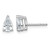 Rhodium-Plated 14K White Gold 1ct Lab-Grown Diamond Pear Three Prong Stud Earrings, 6.7 mm - EM8797-100-WLG