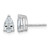 Rhodium-Plated 14K White Gold 1.5ct Lab-Grown Diamond Pear Three Prong Stud Earrings, 7.7 mm - EM8797-150-WLG