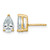 14K Yellow Gold 2ct Lab-Grown Diamond Pear Three Prong Stud Earrings, 8.5 mm - EM8797-200-LG