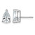 Rhodium-Plated 14K White Gold 3ct Lab-Grown Diamond Pear Three Prong Stud Earrings, 9.7 mm - EM8797-300-WLG