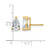 14K Yellow Gold 3ct Lab-Grown Diamond Pear Three Prong Stud Earrings, 9.7 mm - EM8797-300C-LG - View 4