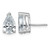 Rhodium-Plated 14K White Gold 4ct Lab-Grown Diamond Pear Three Prong Stud Earrings, 10.7 mm - EM8797-400-WLG