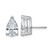 Rhodium-Plated 14K White Gold 5ct Lab-Grown Diamond Pear Three Prong Stud Earrings, 11.5 mm - EM8797-500-WLG