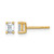 14K Yellow Gold 0.5ct Lab-Grown Diamond Emerald Four Prong Stud Earrings, 4.3 mm - EM8798-050-LG