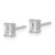 Rhodium-Plated 14K White Gold 1ct Lab-Grown Diamond Emerald Four Prong Stud Earrings - EM8798-080-WLD - View 2