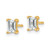 14K Yellow Gold 1ct Lab-Grown Diamond Emerald Four Prong Stud Earrings, 5.4 mm - EM8798-100-LG - View 2