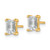 14K Yellow Gold 1.5ct Lab-Grown Diamond Emerald Four Prong Stud Earrings, 6.2 mm - EM8798-150-LG - View 2