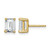 14K Yellow Gold 2ct Lab-Grown Diamond Emerald Four Prong Stud Earrings, 6.8 mm - EM8798-200-LG