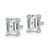 Rhodium-Plated 14K White Gold 2ct Lab-Grown Diamond Emerald Four Prong Stud Earrings, 6.8 mm - EM8798-200-WLG - View 2