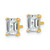 14K Yellow Gold 2ct Lab-Grown Diamond Emerald Four Prong Stud Earrings, 6.8 mm - EM8798-200C-LG - View 2
