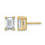 14K Yellow Gold 3ct Lab-Grown Diamond Emerald Four Prong Stud Earrings, 7.8 mm - EM8798-300C-LD