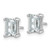 Rhodium-Plated 14K White Gold 3ct Lab-Grown Diamond Emerald Four Prong Stud Earrings, 7.8 mm - EM8798-300C-WLG - View 2
