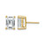 14K Yellow Gold 4ct Lab-Grown Diamond Emerald Four Prong Stud Earrings, 8.6 mm - EM8798-400-LG