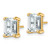14K Yellow Gold 5ct Lab-Grown Diamond Emerald Four Prong Stud Earrings, 9.25 mm - EM8798-500-LG - View 2