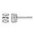 Rhodium-Plated 14K White Gold 0.75ct Lab-Grown Diamond Oval Four Prong Stud Earrings, 5.8 mm - EM8799-075C-WLD