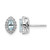 Rhodium-Plated 14K White Gold 0.216ct Lab-Grown Diamond and Aquamarine March Birthstone Stud Earrings, 9.5 mm