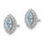 Rhodium-Plated 14K White Gold 0.216ct Lab-Grown Diamond and Aquamarine March Birthstone Stud Earrings, 9.5 mm - View 2