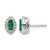 Rhodium-Plated 14K White Gold 0.216ct Lab-Grown Diamond and Lab-Created Emerald May Birthstone Stud Earrings, 9.5 mm