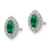Rhodium-Plated 14K White Gold 0.216ct Lab-Grown Diamond and Lab-Created Emerald May Birthstone Stud Earrings, 9.5 mm - View 2
