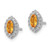 Rhodium-Plated 14K White Gold 0.216ct Lab-Grown Diamond and Citrine November Birthstone Stud Earrings, 9.5 mm - View 2