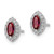 Rhodium-Plated 14K White Gold 0.216ct Lab-Grown Diamond and Lab-Created Ruby July Birthstone Stud Earrings, 9.5 mm - View 2