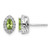 Rhodium-Plated 14K White Gold 0.216ct Lab-Grown Diamond and Peridot August Birthstone Stud Earrings, 9.5 mm