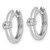 Rhodium-Plated True Origin 14K White Gold 0.13ct Lab-Grown Diamond Hinged Hoop Earrings, 13.6 mm - View 2