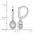 Rhodium-Plated 14K White Gold 1.192ct Lab-Grown Diamond Oval Drop Leverback Earrings, 24 mm - View 4