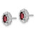 Rhodium-Plated 14K White Gold 0.06ct Lab-Grown Diamond and Oval Lab-Created Ruby Halo Stud Earrings, 8.75 mm - View 2