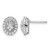 Rhodium-Plated 14K White Gold 0.495ct Lab-Grown Diamond Oval Halo Stud Earrings, 9.5 mm