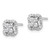 Rhodium-Plated 14K White Gold 0.51ct Lab-Grown Diamond Square Halo Stud Earrings, 7.75 mm - View 2